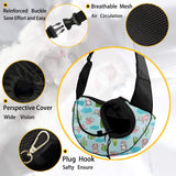 FUSURIRE Strawberry Printed Pet Carrier Sling Bag Pink Front Sling Pack Breathable Mesh Dog Pouch with Adjustable Strap Washable Travel Shoulder Bag for Cats Dogs Puppy