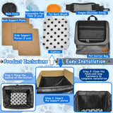 VeluXanipyr Dog Bike Basket,Cat Backpack Carrier,Dog Bike Carrier Hard,Pet Car Seat with Extended Single Shoulder Strap,Pet Shoulder Bag with Pet Bath Brush，Disposable Pee Pads 5pcs,Gray