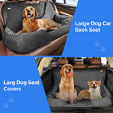 Kiusatig Large Dog Car Back Seat for 100lbs Dogs Pet Bed Car Seat Fully Detachable Washable Travel Safety with Storage Pocket Black