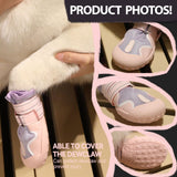 Furmate Dog Shoes for Large Small Medium Dogs, Breathable Mesh Dog Boots & Paw Protectors for Summer Hot Pavement Winter Snow, Waterproof Anti-Slip Dog Booties for Hiking Hardwood Floors(Pink-Purple2)