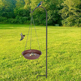 VUWEZ Hanging Bird Bath, Hanging Bird Water Feeder for Outdoors, Feeder Bowl, 1 Pack Birdbath Tray Accessories for Outside, Plastic Birdbaths Tray for Garden Patio Decoration (14", Chocolate)