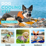 AOFITEE Dog Cooling Vest, Lightweight Cooling Jacket for Dogs, Breathable Dog Cooler Shirt with Harness D-Ring, Pet Sun Shirt UV Protection Ice Vest for Small Medium and Large Dogs, Orange XXL