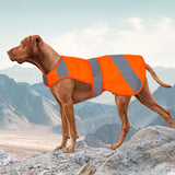 Orange High Visibility Safety Dog Vest, Hunting Jacket, Adjustable Soft Reflective Coat for Small Medium Large Dogs