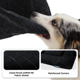 Bedsure Chew Proof Dog Bed for Small Dogs Machine Washable Dog Crate Pad Durable Kennel Pad for Chewers, Black