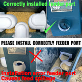 Automatic Port Chicken Feeder and Cup Waterer Set - Chicken Coop Accessories, No Waste Poultry Feeder, 3 Gallon/16 Pounds