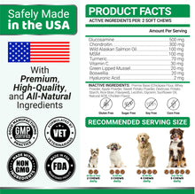 Load image into Gallery viewer, Glucosamine for Dogs - 240 Chews - Hip and Joint Supplement for Dogs - Advanced Glucosamine Chondroitin Treats with MSM - Joint Pain Relief - Large &amp; Small Breed - Mobility Support - Made in USA
