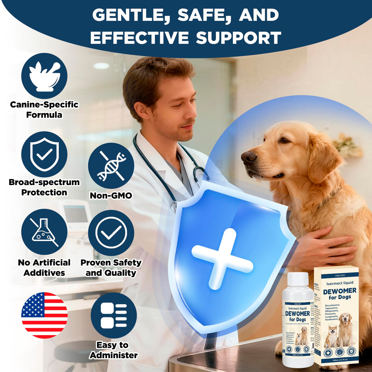 lvermect for Dogs, Dewomax Liquid Digestive Support, Broad Spectrum Formula for Puppies & Adult Dogs – Supports Gut Balance, Internal Cleanse & Canine Wellness – 3.5 oz (100mL)