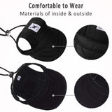 Geyoga 4 Pcs Dog Baseball Cap Sun Protection Dog Visor Hats Outdoor Sports Pet Sun Hat with Ear Holes and Adjustable Chin Strap for Puppy Small Pet