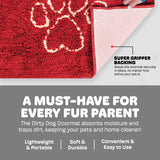 Dog Gone Smart Dirty Dog Doormat - Fast Drying Rug with Super Gripper Backing for Clean Floors - Super Absorbent and Machine Washable Mat for Muddy Paws - Maroon