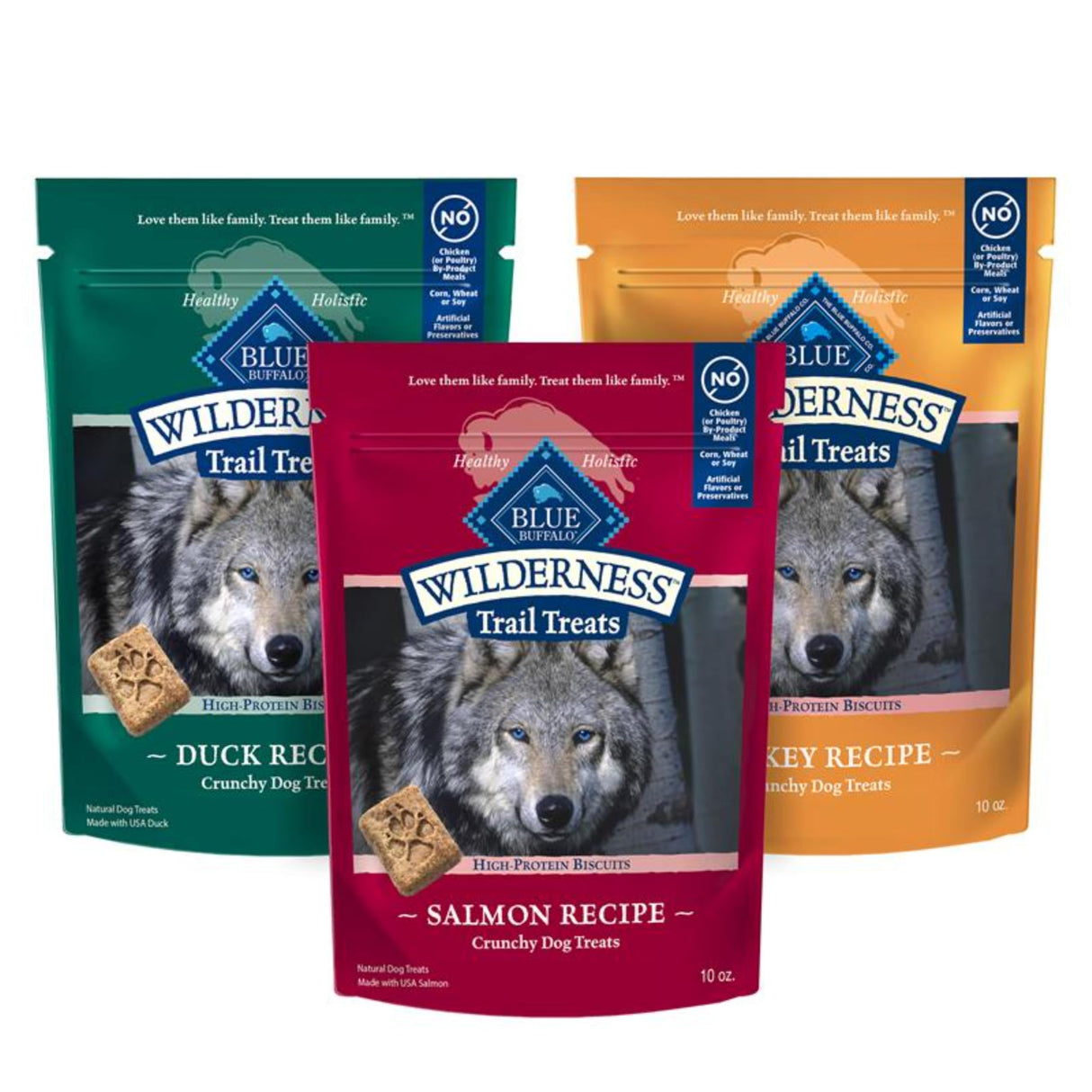 Blue Buffalo Wilderness Variety Pack Dog Treats Made with Natural Ingredients Duck Turkey & Salmon