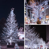 2Pack Total 180FT 500LED Cool White Solar Christmas Lights, Solar String Lights Outdoor, Auto On/Off Green Wire With 8 Modes Solar Christams Lights Outdoor Waterproof For Christmas Tree (Cool White)