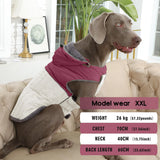 JoyDaog Detachable Hooded Dog Coat with Harness for Large Dogs,Super Warm Fleece Puppy Jacket for Cold Winter Doggie Coats,Red XXXL