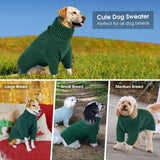 Queenmore XS Dog Sweater, Dog Sweaters for Small Dogs Girl or Boy, Dog Christmas Sweater XSmall, Winter Puppy Doggie Sweatshirt Knitwear, Pet Chunky Warm Coat for Medium Large Size Dogs, Green XS