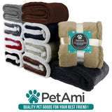 PetAmi Waterproof Dog Blanket for Medium Large XL Dog Puppy Cat Throw for Couch Cover Leakproof Protection, Sherpa Fleece, Reversible Soft Washable 80x60 Checker Plaid Red