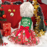 XPUDAC Dog Christmas Dress Outfit Snowman Tulle Dress Holiday Dog Clothes for Small Dogs Girl, Santa Pet Costume Cat Outfits-Large