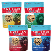 Load image into Gallery viewer, Charlee Bear Original Crunch Dog Treats Variety Pack, 16 oz (4-Pack) - Liver, Egg &amp; Cheese, Chicken Soup &amp; Garden Veggie, Turkey Liver &amp; Cranberries Made in The USA Natural Training Treats for Dogs

