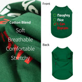 Fitwarm Naughty or Nice Christmas Dog Shirt, Dog Christmas Outfit for Small Dogs Boy Girl, Funny Doggy Tshirt, Pet Outfit, Green, Red, White, XXL