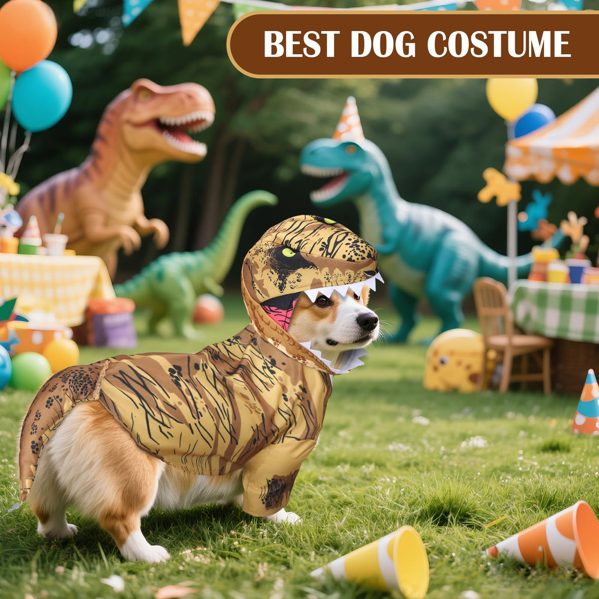 Huhumy T. Rex Dog Costume Dinosaur Dog Costume Halloween Dino Pet Clothes for Pet Cat Halloween Party Cosplay Events Photo Props, Medium