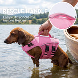 ASENKU Dog Life Jacket- High-Buoyancy Dogs Reflective Swimming Vest with Durable Handles for Small Medium Large Dogs - Pool, Beach, Boating(LightPink, XS)