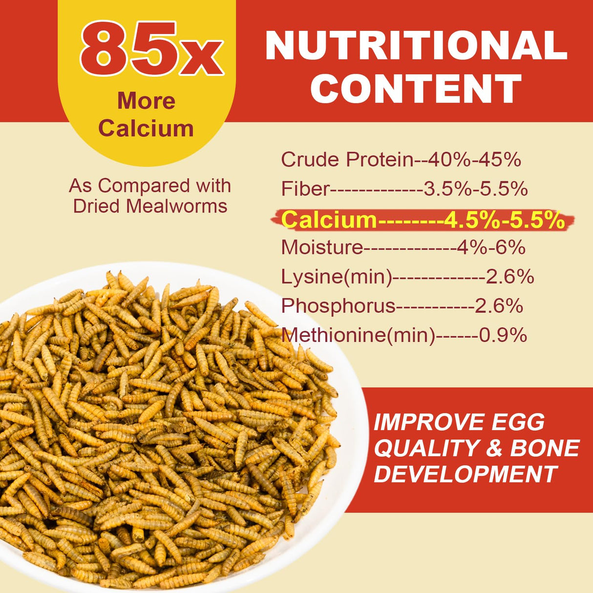 GOLDWORMS 10LB Dried Black Solider Fly Larvae, BSFL is High Protein Chicken Feed with 85x More Calcium Than Dried Mealworms, Poultry Treats, Chickens Love, Birds Love, Hens Love, Ducks Love