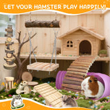 Kagoty 40 PCS Hamster Toys Set, Guinea Pig Toys Enrichment Hamster Tubes and Tunnels, Rat Enrichment Toy with Bridge, Seesaw, Swing, Ball for Gerbils, Chinchillas, Dwarf and Syrian Mouse