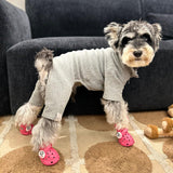 Dog Shoes Breathable Dog Shoe for Hot Pavement, Dog Booties and Paw Protectors, Non-Slip Waterproof Dog Sandals Boots (Black+Yellow, L: (3.1’’x2.5'')(L*W))