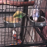 kathson Stainless Steel Bowls for Birds,4 Pcs Parrot Feeder Dish Cups,Bird Cage Water Food Bowl Coop Cup with Clamp Holder for Parrots Cockatiel Budgies Parakeet Lovebird(S)