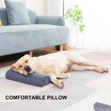 Whoopub Dog Bolster Pillow for Large Dogs, Benefit for Cervical Vertebra and Neck, Easy to Carry When Traveling, with High Resilience Foam, Machine Washable Cover＆Easy to Clean (Dark Gray, Large)