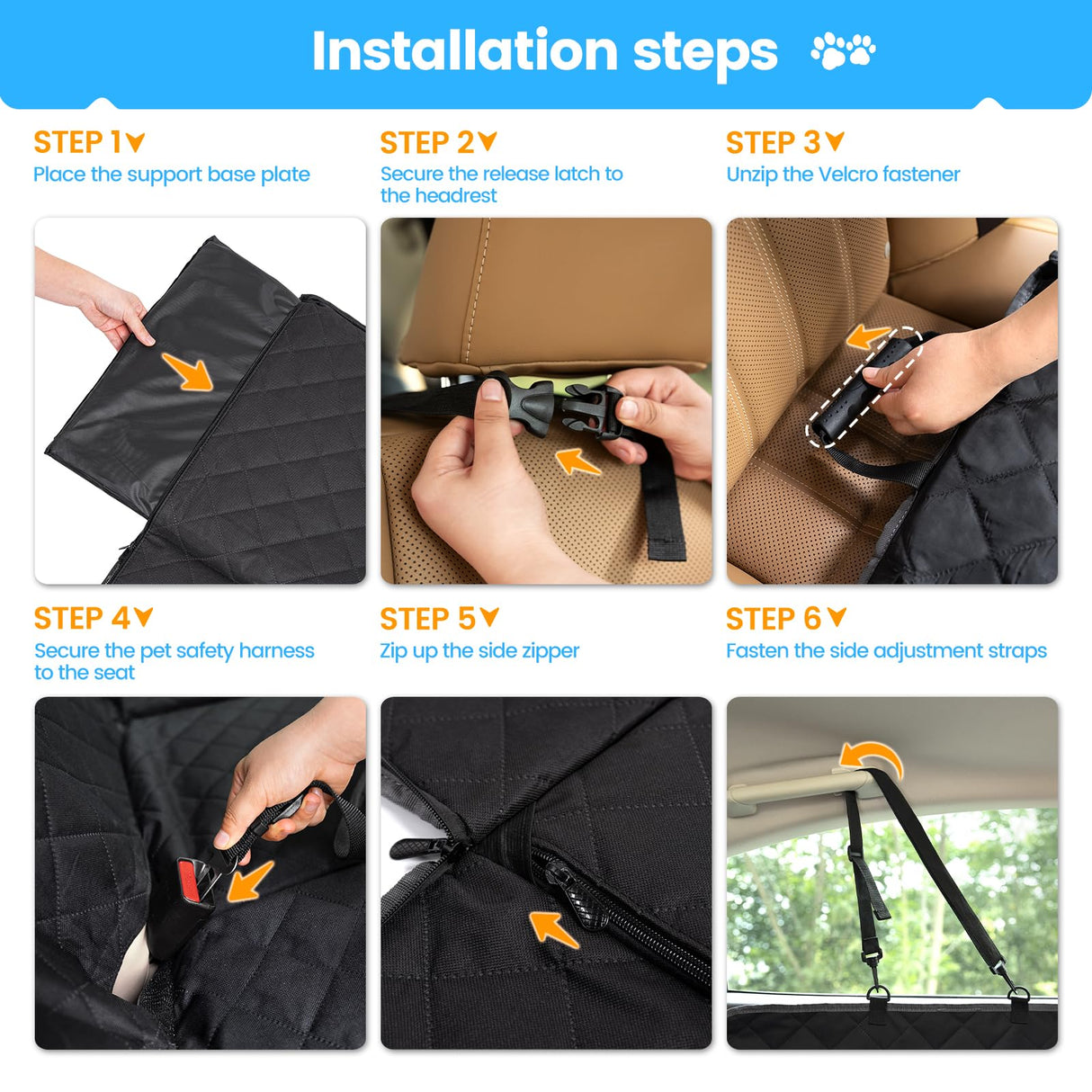 Dog Car Seat Cover for Back Seat, Back Seat Extender for Dogs with Hard Bottom, Supports 400 lbs, 2026 Upgraded Material, Anti Scratch, Safer, Easy to Use and Clean, Dog Hammock for Cars SUVs Trucks