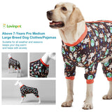 LovinPet Large Dog Shirt/Dogs Onesies/Doberman Sun Shield Shirt/Space Astronauts Black Print/Lightweight Pullover, Large Puppy PJ's/Full Coverage Doberman Pajamas /2XL