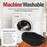 Majestic Pet 24 Inch Suede Shredded Memory Foam Mix Calming Small Dog Bed Washable 24 x 19 x 7 (Inch) - Cozy Soft Round Donut Dog Bed with Spine for Head Support - Pet Bed Black