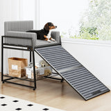 Pet Stairs Ramp with Seat,Dog Window Perch with Stairs and Storage,Dog Seat with Ramp Steps,Folding Pet Ramp for Dogs Cats,Bunk Bed Chair with Sofa Cushion for Bed Couch Office,Hold Up to 110 lbs