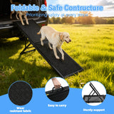 LoopTime Dog Ramp for Car,49.4"x 16.1" Dog Stairs for Large Dogs with Anti-Slip Surface,Large Folding Pet Stairs for SUV,Truck with Adjustable Height,Outdoor Portable Wide Dog Steps up to 99LBS