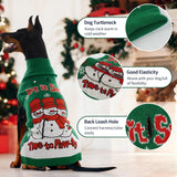 IECOii Dog Christmas Sweater, Dog Sweater for Small Dogs Girl Boy Pullover Knitwear for Holiday, Snowman & Snowflake Christmas Sweaters for Cold Weather Dog Turtleneck with Leash Hole, Green, M