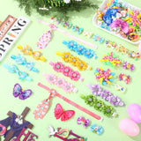 Reginary 70 Pcs Easter Dog Bow Ties Collar Set Adjustable Grooming Hair Bows Rabbit Eggs Butterfly Rhinestone Pattern Neckties for Spring Easter Puppy Cat Supplies