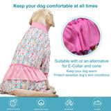 LovinPet Big Dog Pajamas, Space and Snow Print, Sound Care, Post Surgery Shirt, UV Protection, Pet Anxiety Relief Onesie, Large Breed Dog Jammies, Pet Pajamas for Dogs, 2XL