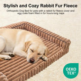 wowohpet Waterproof Orthopedic Dog Bed for Medium Dogs, Medium Non-Slip Pet Beds with Sides, Egg-Crate Memory Foam Dog Couch for Crate Removable Washable Cover, Brown