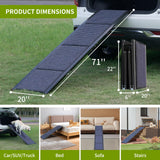 Homfstyi Dog Ramp for Car, 71'' L x 20'' W Dog Ramps for Large Dogs, Extra Wide Pet Ramp with Non-Slip Surface for Medium & Large Dogs to Get in Car, SUV & Truck, Supports Up to 300 Lbs