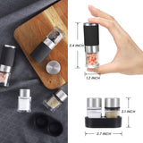 Mini Salt and Pepper Grinder set with 2 Small Salt and Pepper Shakers Portable Cute Tiny Spice Grinder Pepper Mill Salt Grinder for Travel, Work, Camping, Party, School, Lunch Box