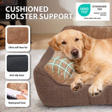 ZAKAPAWS Orthopedic Dog Bed for Extra Large Dogs - Extra Thick Supportive Dog Couch Bed, Pet Beds Sofa with Waterproof Washable Cover & Non-Slip Bottom, Brown, 42x30 Inch