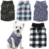 4 Pieces Winter Fabric Dog Sweater with Leash Ring Soft Fleece Vest Dog Clothes Plaid Camouflage Warm Puppy Jacket Pullover Clothes for Small Cat Puppy Chihuahua(XXX-Large)