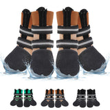 BEAUTYZOO Waterproof Dog Shoes for Winter Cold Weather, Anti-Slip Dog Socks Boots & Paw Protectors, Zipper Dogs Booties to Prevent Licking, Indoor Outdoor Reflective for Small Medium Large Senior Dogs