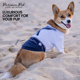 Parisian Pet Sailor Dog Costume - 100% Cotton Dog Clothes for Large Dogs Boys - Lightweight, Breathable Puppy Outfits - Funny French Bulldog Clothes - Cute Navy Pet Shirt - Stretchy T Shirt for Dogs
