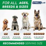 StrellaLab Dog Allergy Relief & Anti Itch Support Chews w/Omega 3, Pumpkin, Enzymes & Turmeric: Real Ingredients, Real Taste! Skin & Coat Immune Supplement w/Fish Oil - Made in USA - 180Ct - Chicken