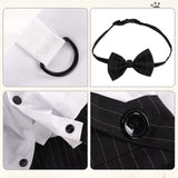 ASENKU Cute Dog Tuxedo for Small Dogs, Handsome Tuxedo for Dogs with Black Bow Tie for Party Birthday Wedding, Beautiful Dog Outfit for Frenchie, Boston Terrier