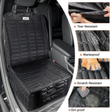 Reliadura Front Seat Covers for Dogs, Waterproof Leather Dog Car Seat Cover, Full Coverage Nonslip Scratchproof Pet Car Seat Protector, Fits Cars, Small Trucks, SUVs Bucket Seat Cover