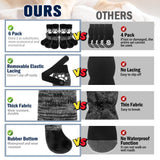 SCENEREAL Anti Slip Dog Boots & Shoes for Hot/Cold Pavement to Prevent Licking, Waterproof Dog Socks Paw Protectors for Small Medium Large Dogs, Traction Control on Hardwood Floor for Senior Dog, XXL