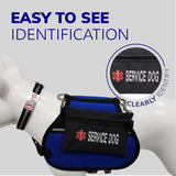 ActiveDogs Service Dog Bag with Zipper - 7" x 5" Clip-On Pouch with Embroidered Red Medical Alert Symbol for Easy Identification & Storage - Service Dog Accessory for Harness, Vest & More