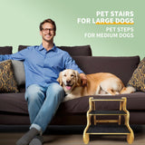 Dog Steps for Bed,Dog Stairs for Large & Oldder Dogs,Bamboo Pet Stairs for High Beds Cars Couch,Stable & Sturdy Can Supports Pet Up to 160 Lbs,4-Steps 20" High