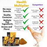 Brewer's Yeast + Probiotics + Niacin + Vitamins Supplement for Ducks, Chickens and Poultry. (Molt Recovery, Severe Stress, Egg Quality and Development) 10-Ounce Resealable Foil-Lined Pouch